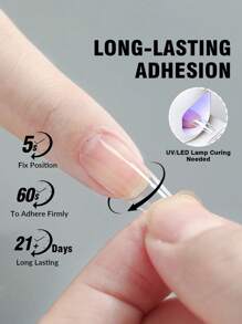 GLOZ 4-In-1 Acrylic Nail Gel, Super Strong Brush Head Suitable For Fake Nails And Gel Nail Polish, Requires LED Lamp, Manicure Gift - Clear - View 7