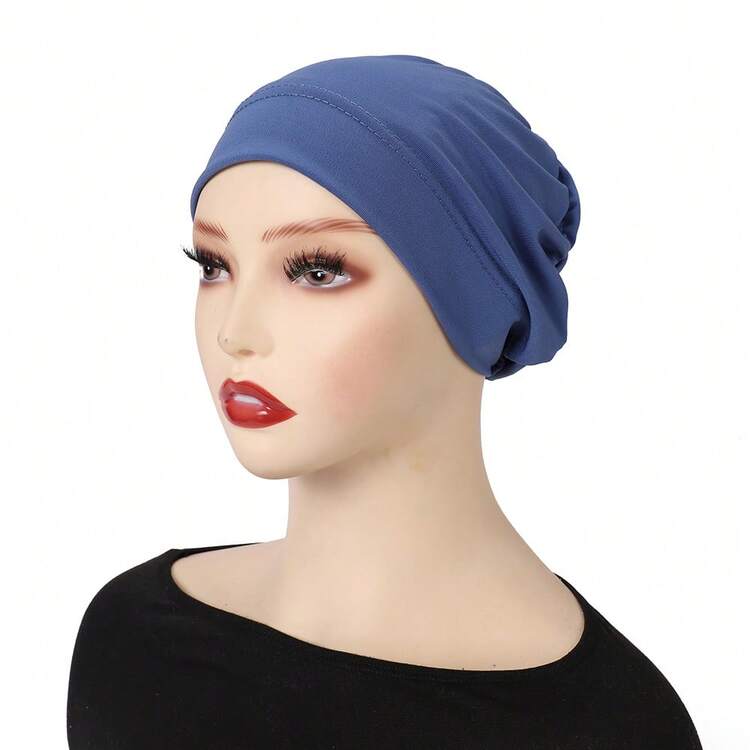 1 τεμάχιο γυναικείο μονόχρωμο χιτζάμπ, ελαστικά κλειστά μουσουλμανικά εσωτερικά καπέλα, αξεσουάρ μαντίλας χιτζάμπ για φόρεμα - Multicolor - Προβολή 20