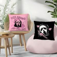 MEMNUN 4 vỏ gối polyester in họa tiết Halloween màu hồng và chữ [Không có ruột gối], 17,7*17,7in (45*45cm)/19,69*19,69in (50*50cm)/15,75*15,75in (40*40cm), [In một mặt] Vỏ gối trang trí Halloween cho ghế sofa, giường, phòng khách, phòng ngủ, ô tô, văn phòng, khách sạn, mọi mùa, quà tặng hoàn hảo cho gia đình và bạn bè - Nhiều màu - Xem 8