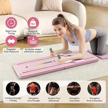 Tabla deslizante plegable multifuncional de Pilates, set de moldeado de Pilates 5 en 1, máquina deslizante de césped, tabla rodante para músculos abdominales, para ejercicios de núcleo, fitness, uso doméstico, gimnasio
