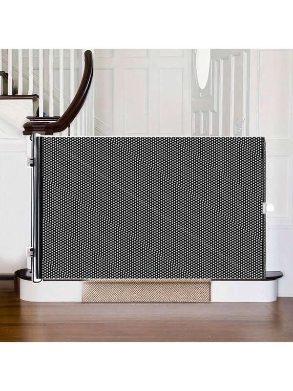 1 Puerta extensible para mascotas, adecuada para puertas, escaleras y pasillos, 23 pulgadas de alto x 49 pulgadas de ancho, adecuada para perros y gatos, hecha de PVC con anillos de hebilla de metal, adecuada para interiores, fácil de instalar, puerta para perros de interior.