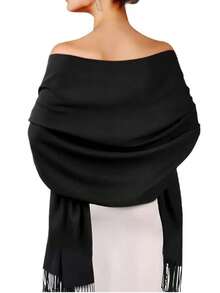 1 buc șaluri și wrap-uri Pashmina pentru femei, culoare solidă, pentru rochie de seară, costum de baie, acoperire pentru plajă, rochie de baie lungă, eșarfă, nuntă, mireasă, domnișoară de onoare, cadouri - eșarfă de cașmir - Vizualizare 14