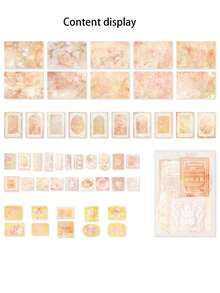 1 Gói (100 tờ) Giấy Vintage Phong Cách Ngẫu Nhiên, Thích Hợp Cho Việc Làm Sổ Lưu Niệm, Nhật Ký, Trang Trí Và Làm Nền, Có Gói Đơn Và Combo 4 Gói - Xem 8