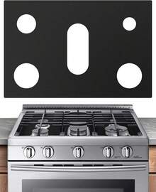 Silicone Stove Cover Gas Stove Top Covers Gas Range Stove Guard Reusable,Oven Liners Gas Range Protectors, Non-Stick Washable Keep Stove Clean Black Without Hole, 24.4x16.3 Inch - 黑色帶孔 - 查看 2