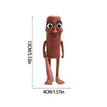 New Version Created Weird Characters From The Classic "Classic Of Mountains And Seas" Collection, Carved Wooden Stick Men In Shark Design, Creative Figurines