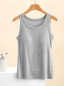 Comoda canotta minimalista, aderente e sexy con imbottitura sul busto, canotta intima da donna