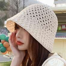 夏季百搭镂空渔夫帽韩版ins风透气网眼遮阳帽女薄款防紫外线