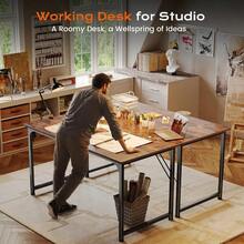 47 X 24 Inch Computer Desk With Deeper Desktop Gaming Office Writing Work Desk For Home Office Study Bedroom Work From Home Metal Frame Rustic Brown - Nâu mộc mạc - Xem 8