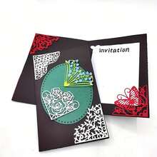 Set Corner Lace Die Cuts Metal Die Cuts Lace Cutting Dies Metal Corner Flower Butterfly Stencil Template For DIY Crafts Scrapbook Album Paper Card - Silver - View 6