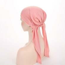 Womens Turban Chemo Hat Scarves Slip-Pre-Tied Headwear Bandana Sleep Hair Coverhalloween - 粉色 - 查看 6