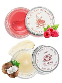 2 peças/Conjunto de Cuidados com os Lábios, Máscara Noturna para Lábios e Esfoliante Labial - Hidratante Labial e Esfoliante de Açúcar, Clareador de Cor dos Lábios, Para Lábios Secos e Rachados, Maciez e Brilho Duradouros