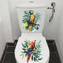 2pcs Floral Toilet Stickers To Add A Romantic Touch To Your Bathroom,Stickers,Wall Decal, Vinyl Decal For Home Decorations,Spring Decoration Items Refresh Your Home,Rama Decoration Stickers Gifts Birthday Graduation