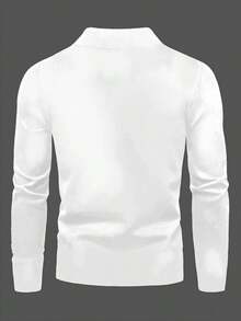 2PCS Long-Sleeved Half Turtleneck Base Layer Shirt With Letter Pattern, Casual T-Shirt For Men In Autumn And Winter, Two Pieces Set