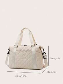 米色扩展行李收纳袋，轻便可折叠，可扩展，可随身携带旅行周末和过夜包，周末包医院包返校包旅行必需品海滩旅行整理包暑假学校包学校配件学校用品旅行必需品假日包行李箱旅行包女士 - 米色 - 查看 6