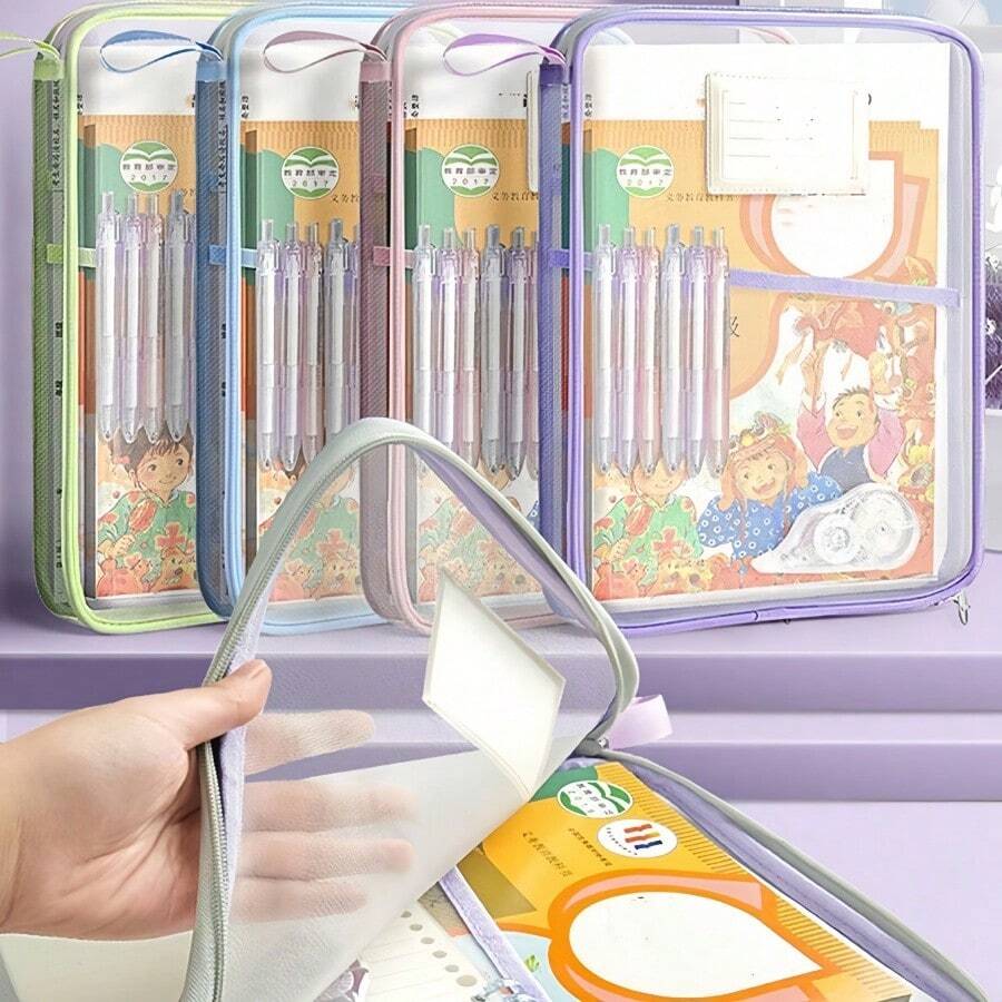 A4 Student Teacher Books Storage Bags Large Capacity Stationery Organizer Bag Folders School Office Supplies Stationary Bag,Document Organizer,File Organizer