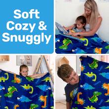 Kids Dinosaur Print Plush Blanket, Air Conditioning Blanket, Sofa Cover Blanket, Suitable For Home, Office, Outdoor, Camping, Travel, Air Conditioning Nap Blanket - Multicolor - View 10