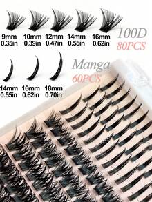 Rikuaild 140 件 Mange 睫毛尖刺效果仙女睫毛动漫睫毛和 100D 蓬松纤细柔软睫毛二合一混合睫毛簇睫毛戏剧性外观在家以您的方式 DIY 睫毛睫毛簇、睫毛簇、单根睫毛、睫毛、假睫毛 - D - 查看 3