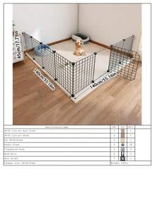 Freestanding Pet Fence, Indoor Home Use, For Small Dogs, Cats, Rabbits And Other Small Animals