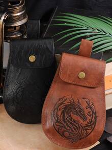 1 pièce Sacoche de taille en PU médiévale, accessoire de costume Renaissance, sac à bijoux Viking, sac de hanche de pirate, sac de taille LARP, sac banane Renaissance vintage, accessoire de cosplay - A - Voir 3