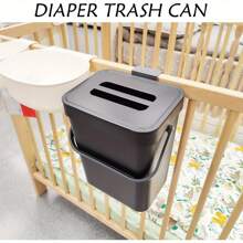 Kitchen Countertop Compost Bin, Hanging Small Trash Can With Lid, Suitable For Kitchen And Bathroom, Can Install Compost Bucket, Black