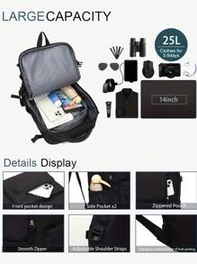 Plecak podróżny dla mężczyzn, lekki, odpowiedni na krótkie wycieczki, dojazdy do pracy, torba podróżna, duża pojemność, na laptopa, torba na książki