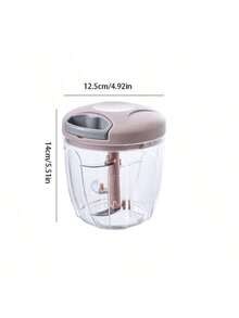 1pc Manual Meat Grinder And Garlic Chopper - Rotary Garlic Press With Transparent Container, Ideal For Chopping Vegetables And Onions - Great For Kitchen And RV Outdoor Cooking Accessories, RV Cooking Equipment | Ergonomic Design | Manually Operated Garlic Chopper, No Batteries Required