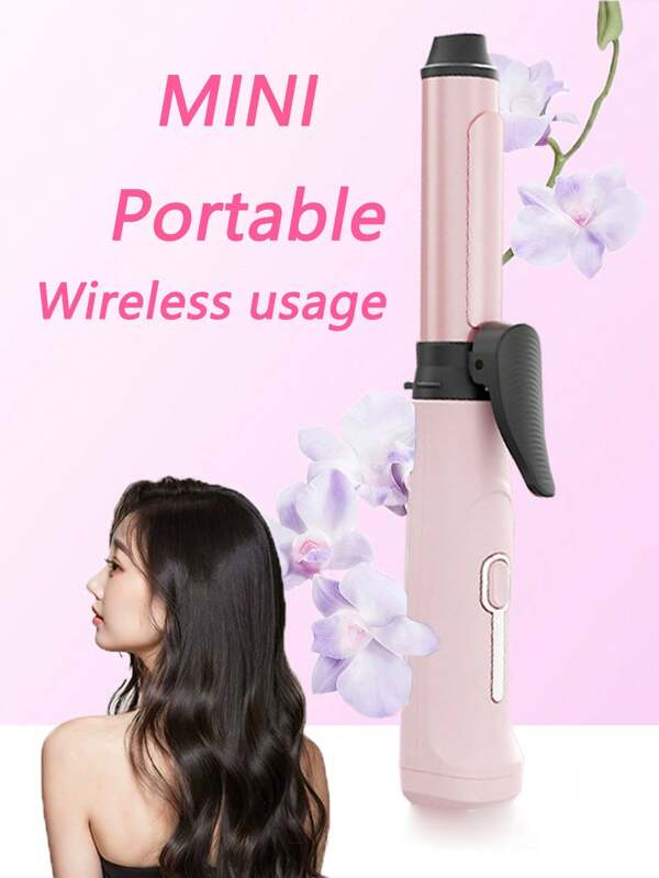 USB Rechargeable 2600mAh Wireless Curling Iron, Portable Mini Cordless Korean Style Big Wave Hair Curler, Long Lasting Curls, Hair Friendly, Wireless Hair Curling Tool, Bangs Curling Iron