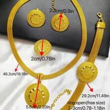 Juego de joyería de 4 piezas con forma de gota de agua para mujeres: collar, aretes, pulsera, anillo. Adecuado para novias en Arabia Saudita, Dubái, Europa y América, fiestas de boda, citas, vestidos formales, Día de la Madre, San Valentín, regalos festivos, uso diario, mamá, Día de la Madre, regalo