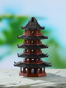 Modello classico di pagoda a 5 piani, architettura tradizionale cinese, collezione in plastica, in piedi da solo, senza elettricità richiesta, decorazione per casa e ufficio, regalo per il Ringraziamento, accessorio per paesaggio di acquario
