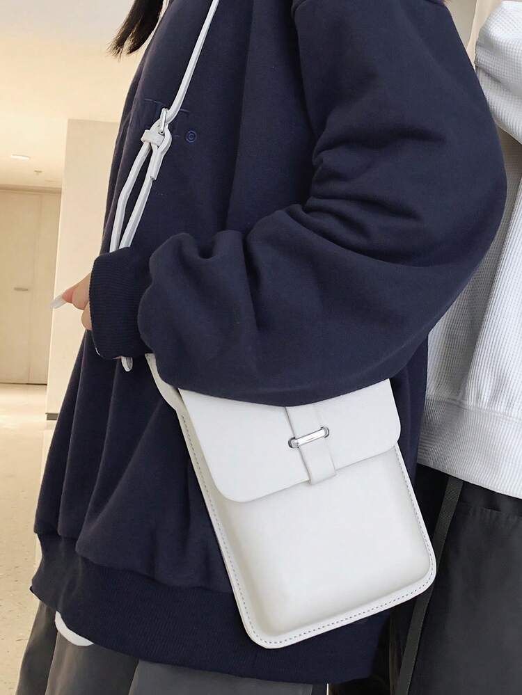 Bolso bandolera cuadrado de moda, simple, casual y versátil - Blanco - Añade 2