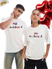 Playeras para Parejas, Dos piezas regalo, playera blanca, playera de hombre, boyfriend, girlfriend - Blanco - Ver 1