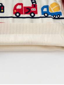 小男孩卡通汽车提花针织套头衫，全新秋冬设计