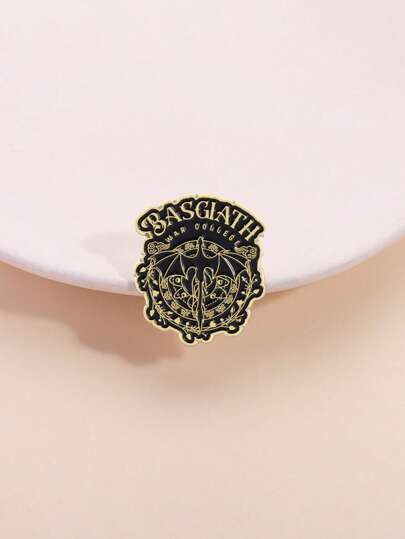 1pc Interesting "Basgiath War College" Cartoon Vintage Black Dragon Brooch Pin, Fashion Jewelry For Men And Women, Suitable For Daily Wear, As A Thoughtful Gift For Friends