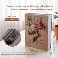 1pc Creative Book Safe Box, Book-Shaped Password Lock Home Invisible Bedside Safe, Standard Size, Medium Size, Large Size Safe Box, Realistic Simulation Small Safe Box Suitable For Office, Bedroom, Etc. - Multicolor - View 12