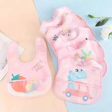 5 Stücke/Set zufälliges Blumenmuster Baby U-förmige Lätzchen, Neugeborenen Cartoon Spucktücher, unisex - Verschiedenfarbig - Übersicht 7