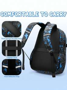 Glow In The Dark Backpack For School Boys, 3 PCS Cool Luminous Kids Backpacks With Lunch Box & Pencil Pouch, Toddler Backpack Bookbag Schoolbag Set For Elementary To High School Students, Back To School Gift For Son, Grandson, Nephew, Brother, Friend - Basketball - 查看 6