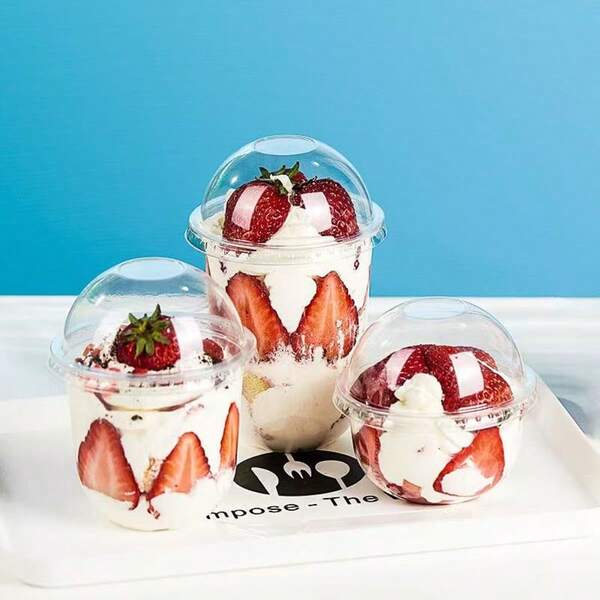 Coupe à dessert en plastique jetable - Idéale pour le yaourt et la vinaigrette de fruits, mettant l'accent sur les scénarios alimentaires appropriés. Gobelets en plastique jetables, coupes à dessert, plastique, coupes à vinaigrette de yaourt, coupes à fruits, coupes à dessert de fête, gobelets en plastique transparent, couvrant complètement des attributs de base aux scénarios segmentés
