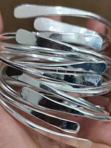 5pcs/Set Vintage Adjustable Silver Bangle Bracelets, Women Layered Bracelet Jewelry For Daily, Party, Holiday, Birthday Gift