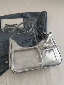 1个可爱多巴胺主题女士单肩包，复古甜美新月形包包，PU材质动漫风格可定制包包，蝴蝶结装饰可装卡片，时尚学院风JK制服包，日常通勤斜挎包，痛包，适合动漫展、学生、购物、聚会、旅行、通勤等场合。 - 彩色 - 查看 14