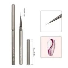 Pinceles de línea para arte de uñas, para líneas alargadas, dibujo y pintura de 6/9/12/15/18/25mm, bolígrafo de diseño de uñas, herramienta profesional de manicura, Pinceau Ongle Gel - Gris - Ver 16