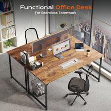 47 X 24 Inch Computer Desk With Deeper Desktop Gaming Office Writing Work Desk For Home Office Study Bedroom Work From Home Metal Frame Rustic Brown - Nâu mộc mạc - Xem 3