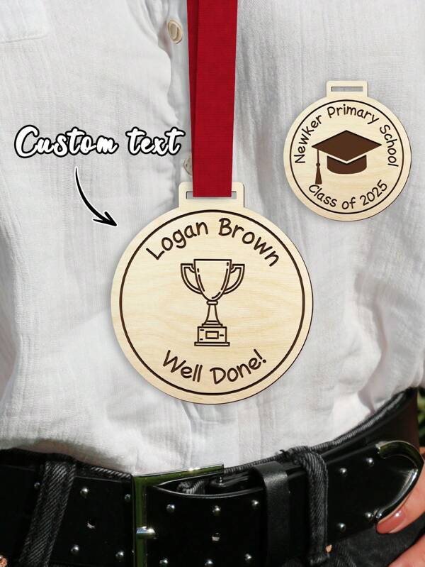 Personalised Engraved Wooden Medal Well Done Medals | Gifts For Mums And Dads | Valentines Gifts,School Leaver Class Of 2025 Medals / Teacher Pupil Gift / Personalised Name Wooden Medal / End Of Term Gift / Gift From Teachers