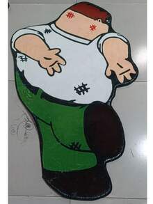 1 Peça Tapete de Área de Veludo Luxuoso Falso Cashmere Macio e Felpudo, Design Exclusivo de Personagem de Desenho Animado - Confortável para Quarto, Sofá ou Decoração Doméstica, Apenas Lavagem Manual, Material de Poliéster, Acessório de Sofá | Acento de Piso Engraçado para Sala de Estar - Multicolorido - Visão 7