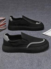2025 New Canvas Shoes For Men, Breathable Casual Black Slip-On Loafers, Slouchy Old Beijing Cloth Shoes For Summer, Autumn & Winter