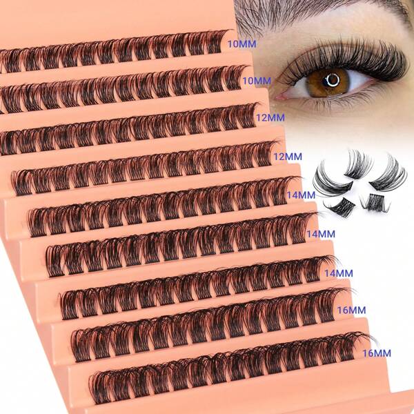 120-1 Box/240-2 Boxes/5 Boxes Clusters D Curl Natural Thick Curly Hot-Melt Individual Lash Extensions 8-16mm 0.07mm C/D Super Light Pack Waterproof Faux Mink Fur Single Cluster 3D Fit For Eyes Long-Lasting DIY Handmade Eyelash Extensions Suitable For Light, Heavy Makeup And Daily Occasions, Portable For Daily Use Or Going Out Lash Clusters,Eye Lash Clusters,Individual Eyelashes,Lashes,Fake Lashes