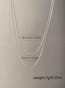 Nooxian 2 piezas/set Cadena redonda de serpiente de acero inoxidable minimalista unisex