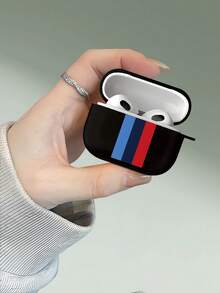 Funda para auriculares a rayas de tres colores simples compatible con funda para auriculares de 1.ª/2.ª generación, funda protectora para nuevos auriculares inalámbricos 3/Pro/Pro2, regalo para novio/novia - Negro - Ver 3