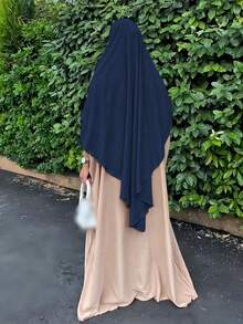 1 件优质 Hijab Khimar 和 Abaya 连衣裙，高品质 穆斯林女性祈祷头巾伊斯兰服装 Khimar - 彩色 - 查看 7