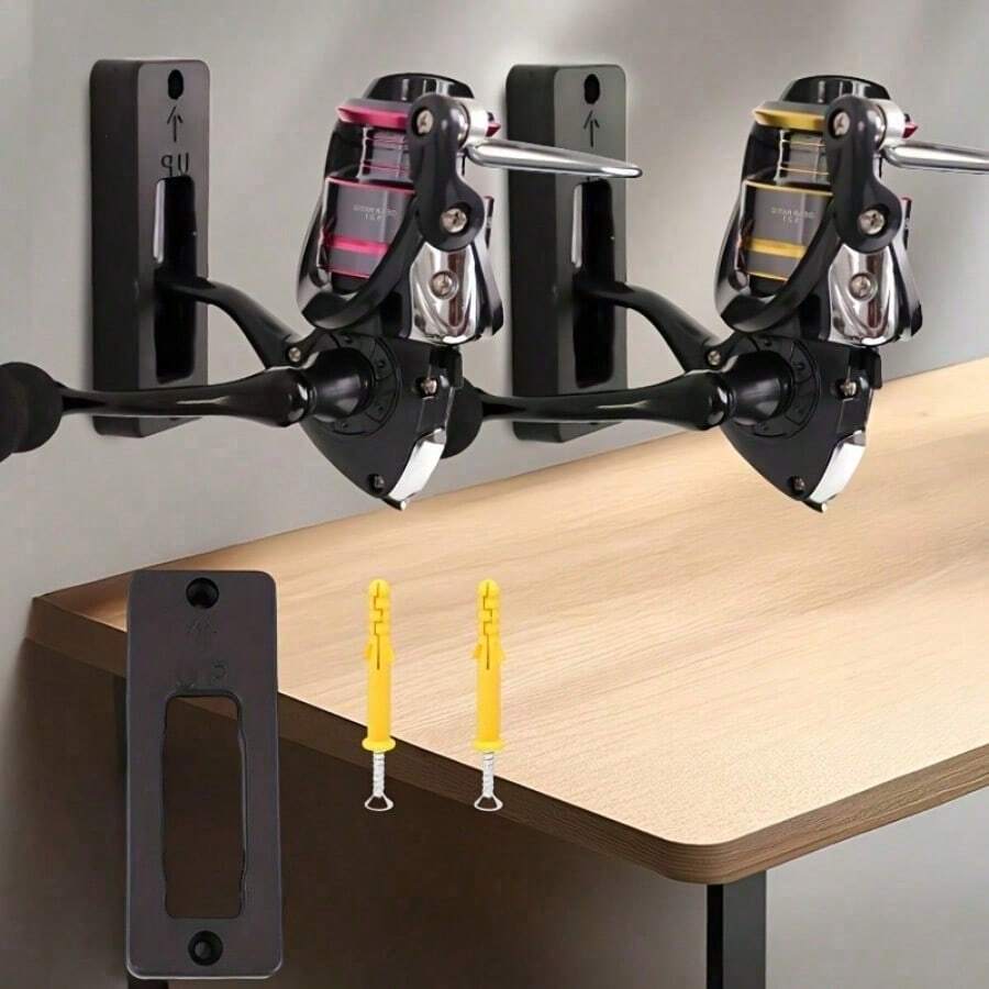 Display Stand Spinning Wheel, Long Spinning Wheel, Wall-Mounted Spinning Wheel Display Stand - Black - View 1