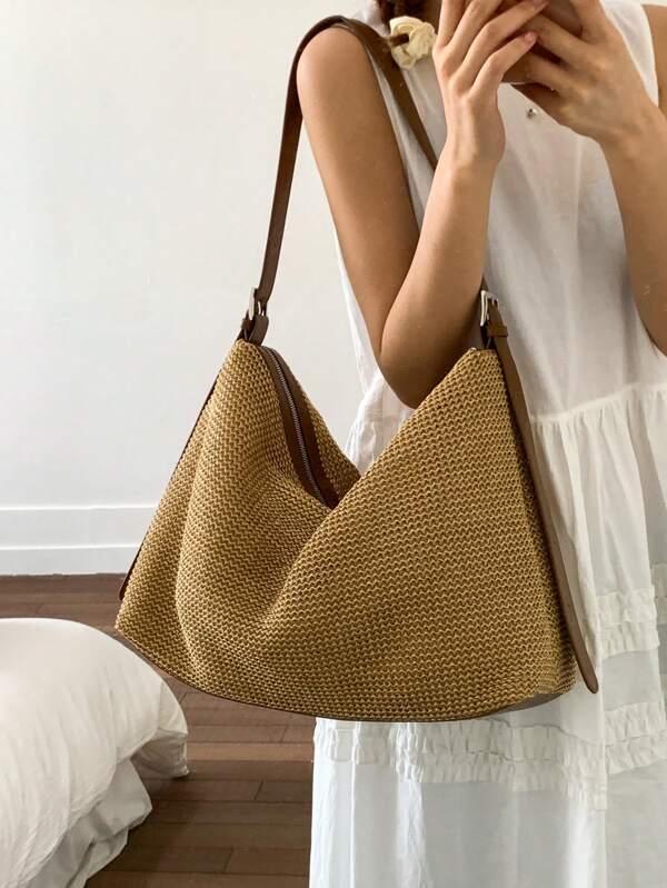 Bolsa de Praia Grande Capacidade Casual de Fim de Semana de Viagem Ombro Mulheres da Moda